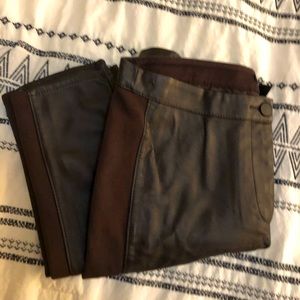 Brown leather pants